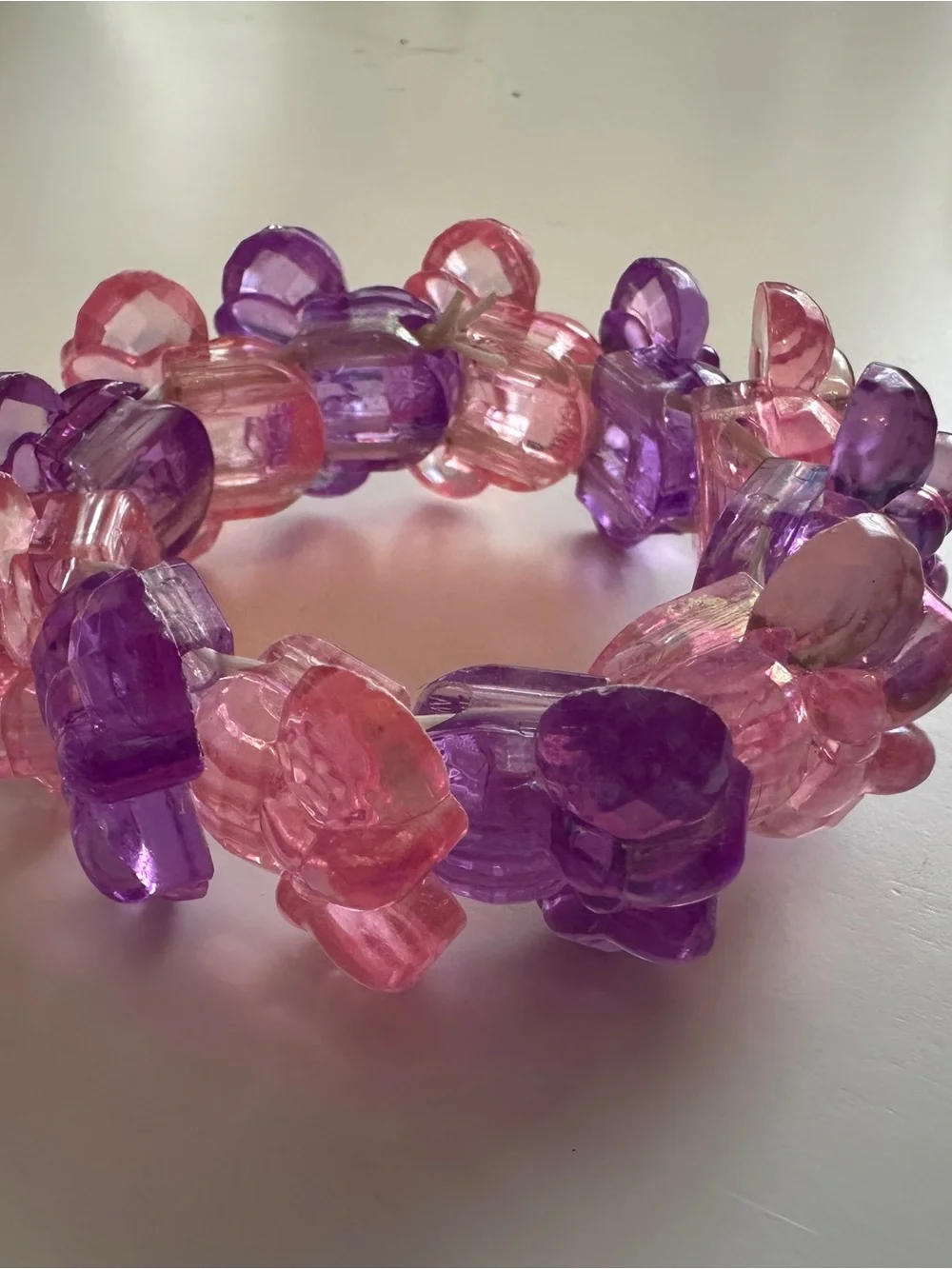 Disney Kids Stretch Bead Bracelets in Red, Pink & Purple